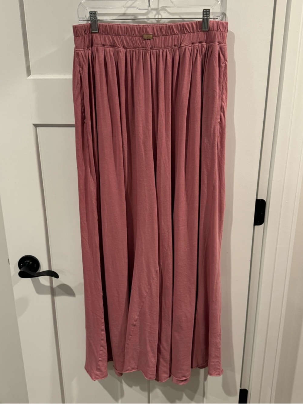 NEW Lunya Pima Organic Cotton Wide-Leg Pull-On Lounge Pants Mauve Red Pink Sz L - Picture 3 of 14